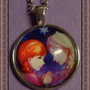 Frozen Necklace Elsa And Anna Design For Girls